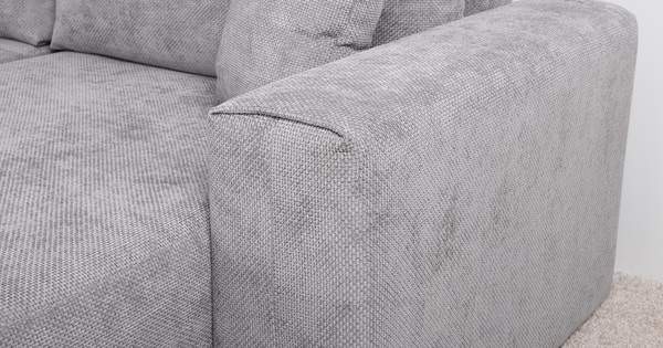 Диван-кровать угловой Оксфорд 712 композиция 2, MUZA 07 светло-серый, модульная система, сборка на любую сторону