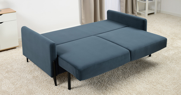 Диван-кровать прямой Барселона ТД 674 велюр Diagonal 999 синий