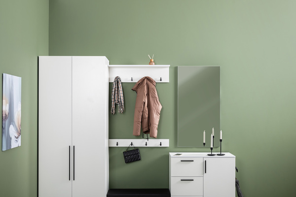 Прихожая Эйр композиция 1 белый PE шагрень, собирается на любую сторону