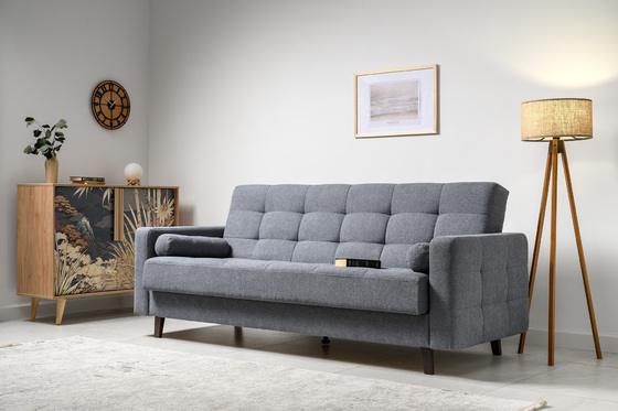 Диван-кровать прямой Эмили ТД 915 велюр серый