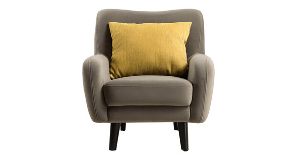 Кресло для отдыха Дакота ТК 583 велюр Vendetta 10 серо-коричневый, Riga 1598 z1 col 34 горчичный