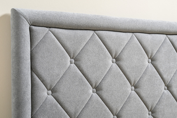 Кровать Марион 180 велюр OCEAN 023 серый с ортопедическим основанием и подъемным механизмом (спальное место 180 х 200)