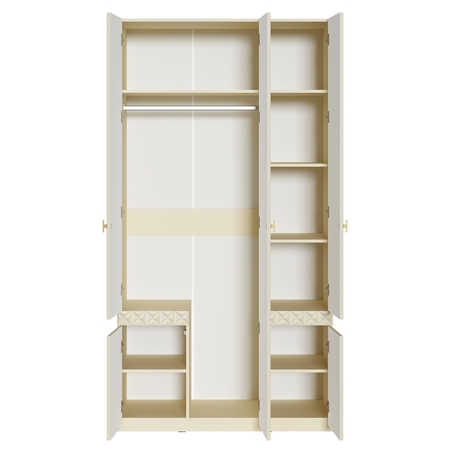 Шкаф для одежды Марион 16.340.03 слоновая кость С341 PE, слоновая кость 6898 ПВХ (собирается на любую сторону)