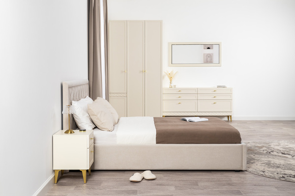 Шкаф-пенал Марион 16.340.01 слоновая кость С341 PE, слоновая кость 6898 ПВХ (собирается на любую сторону)