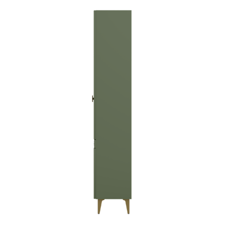 Гостиная Марион композиция 2 дымчатый зеленый K521, олива шагрень AG 1050 ПВХ, белый PE шагрень (собирается на любую сторону)