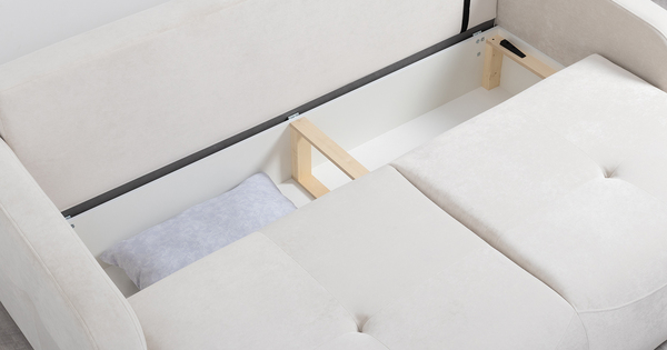 Диван-кровать прямой Марсель ТД 703 велюр Aura 02 белый