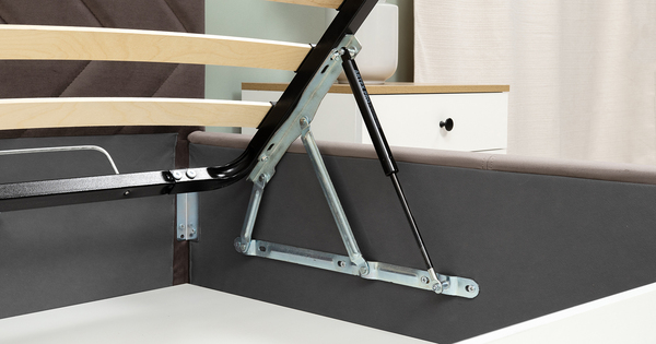 Кровать Милана 160 велюр серо-коричневый с ортопедическим основанием и подъемным механизмом