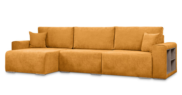 Диван-кровать угловой Оксфорд 714 композиция 2, STORM 8 горчичный, модульная система, сборка на любую сторону