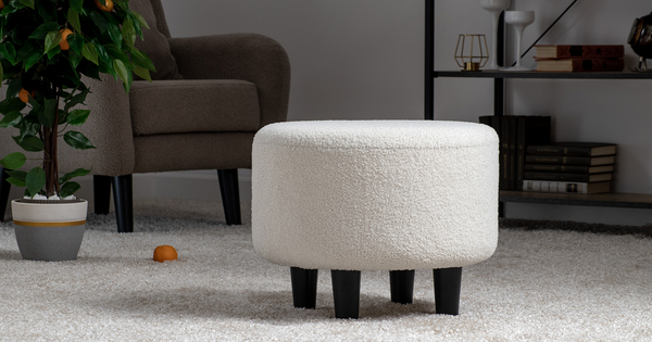 Пуф Шон ТП 270 велюр Romeo 02 белый