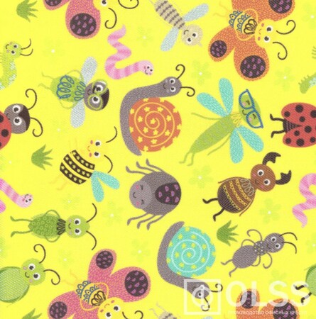 Детское кресло без подлокотников Логика обивка ткань саржа Т53 букашки, крестовина пластик, без качания