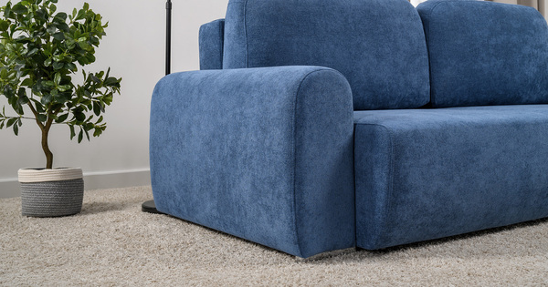 Диван-кровать прямой Тэдди 1504 композиция 1, букле Pique 009 синий, модульная система